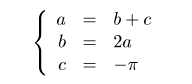 LaTeX - tryb matematyczny, układ równań, tablica
