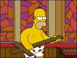 Homer w kościele
